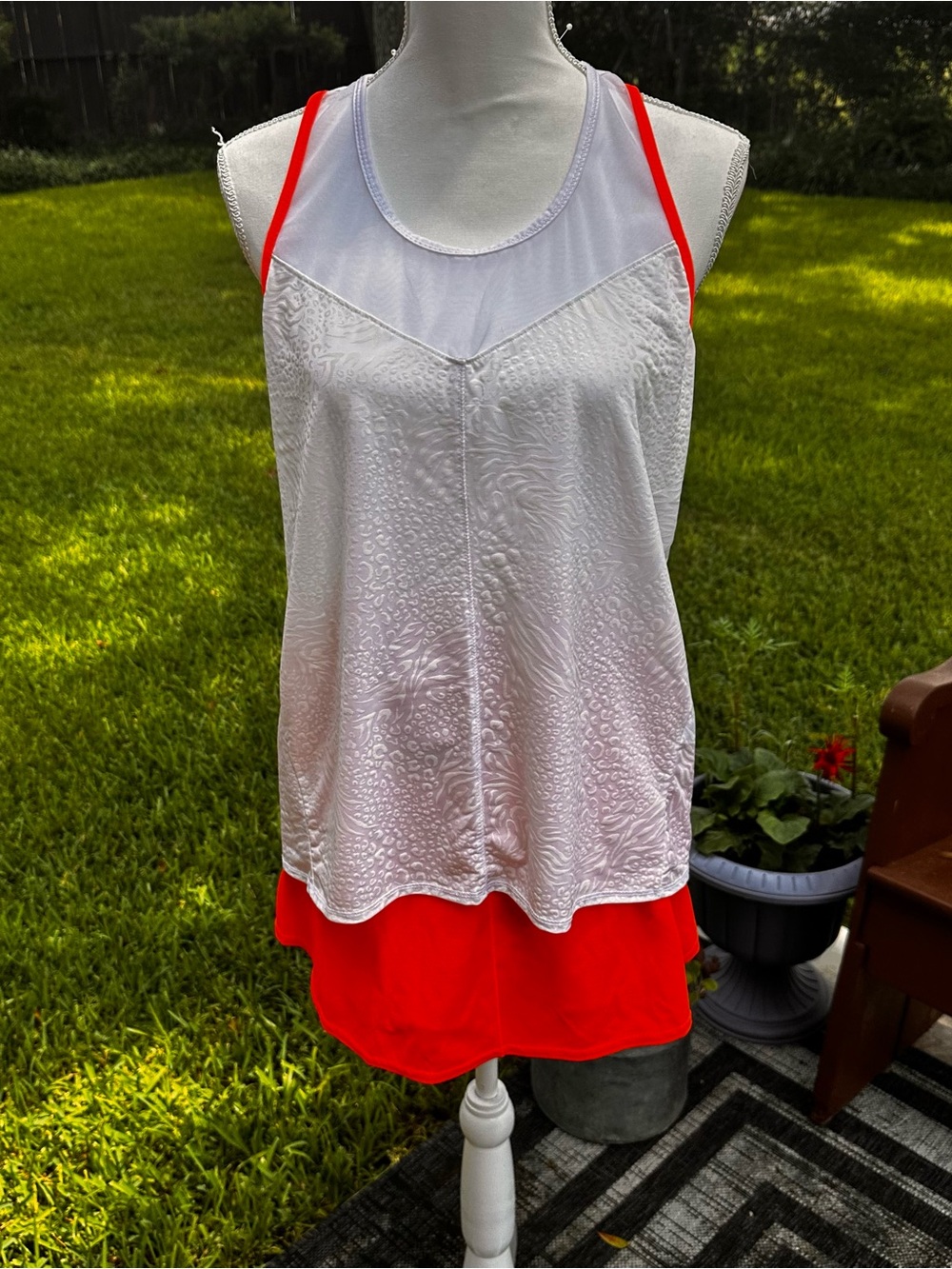 adidas White and orange Layered Sporty outfit Tennis or Pickleball Tournament